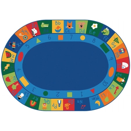Carpets For Kids Learning Blocks 6.75 ft. x 9.42 ft. Oval Carpet 7006